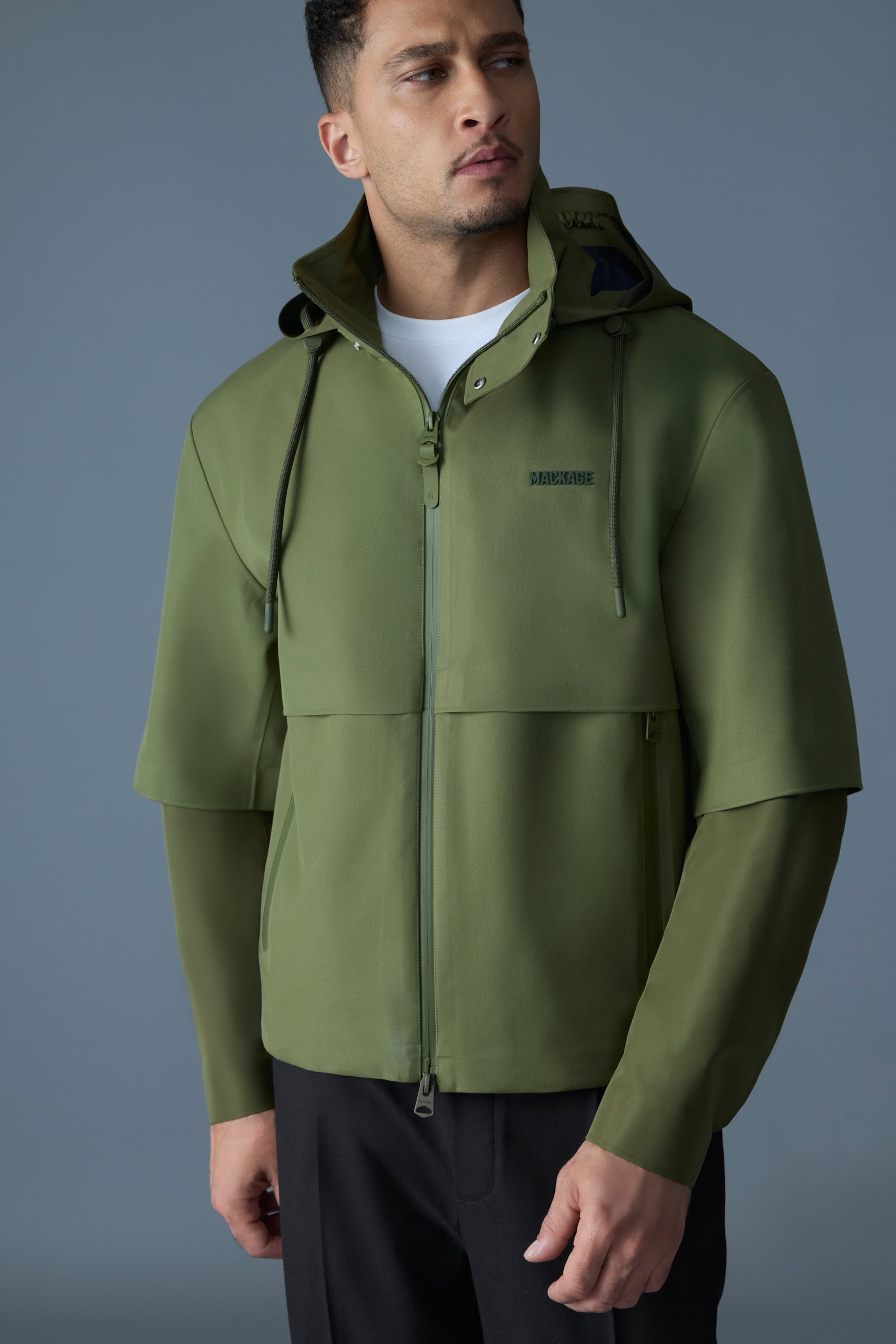 LANE Long Modular Raincoat