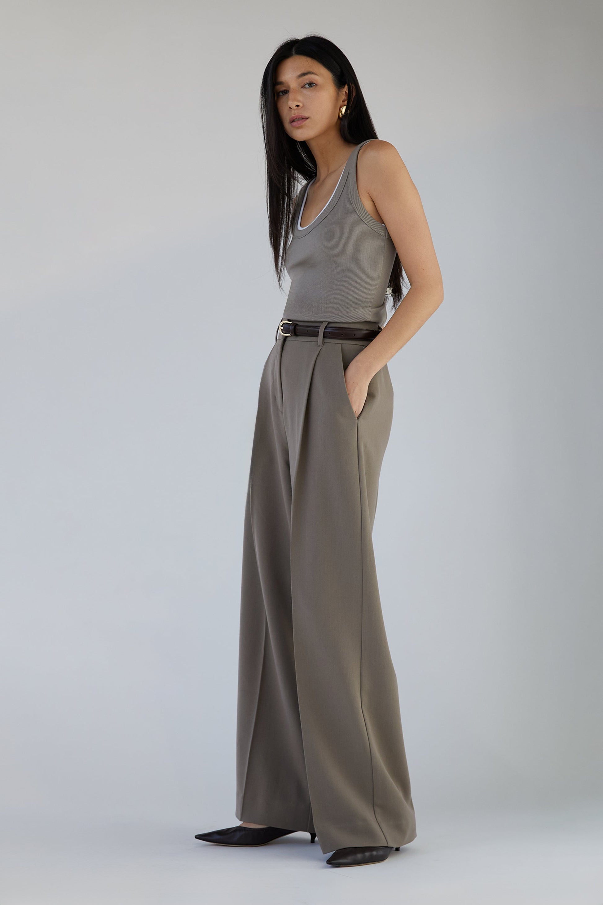 PANTALON À JAMBES LARGES