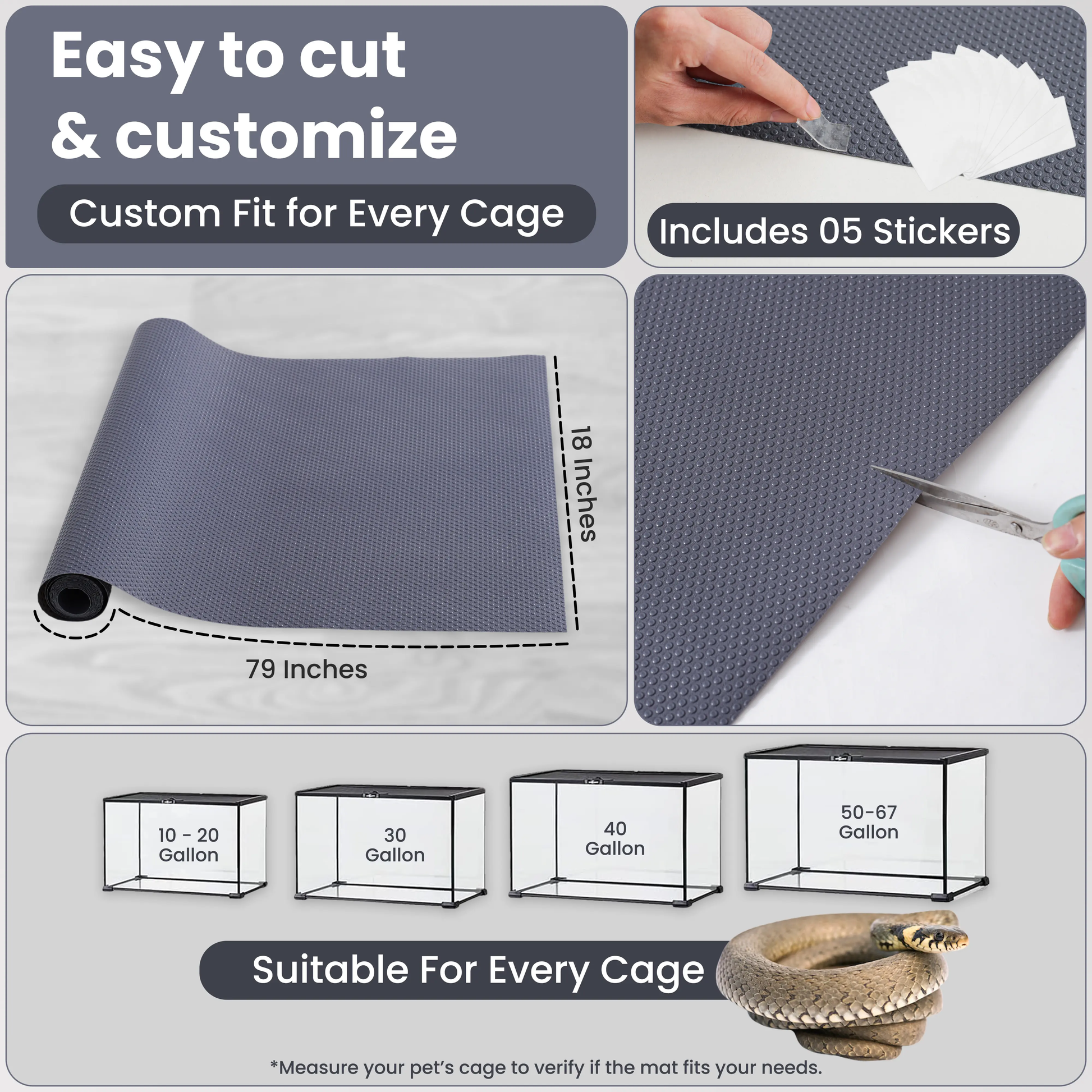 Reusable EVA Guinea Pig & Rabbit Cage Liner – Waterproof, Cut-to-Size Base Mat