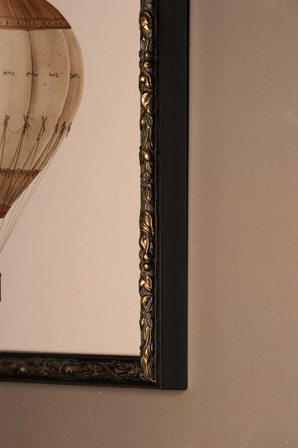 Vintage Hot Air Balloon, Vintage Bronze Frame