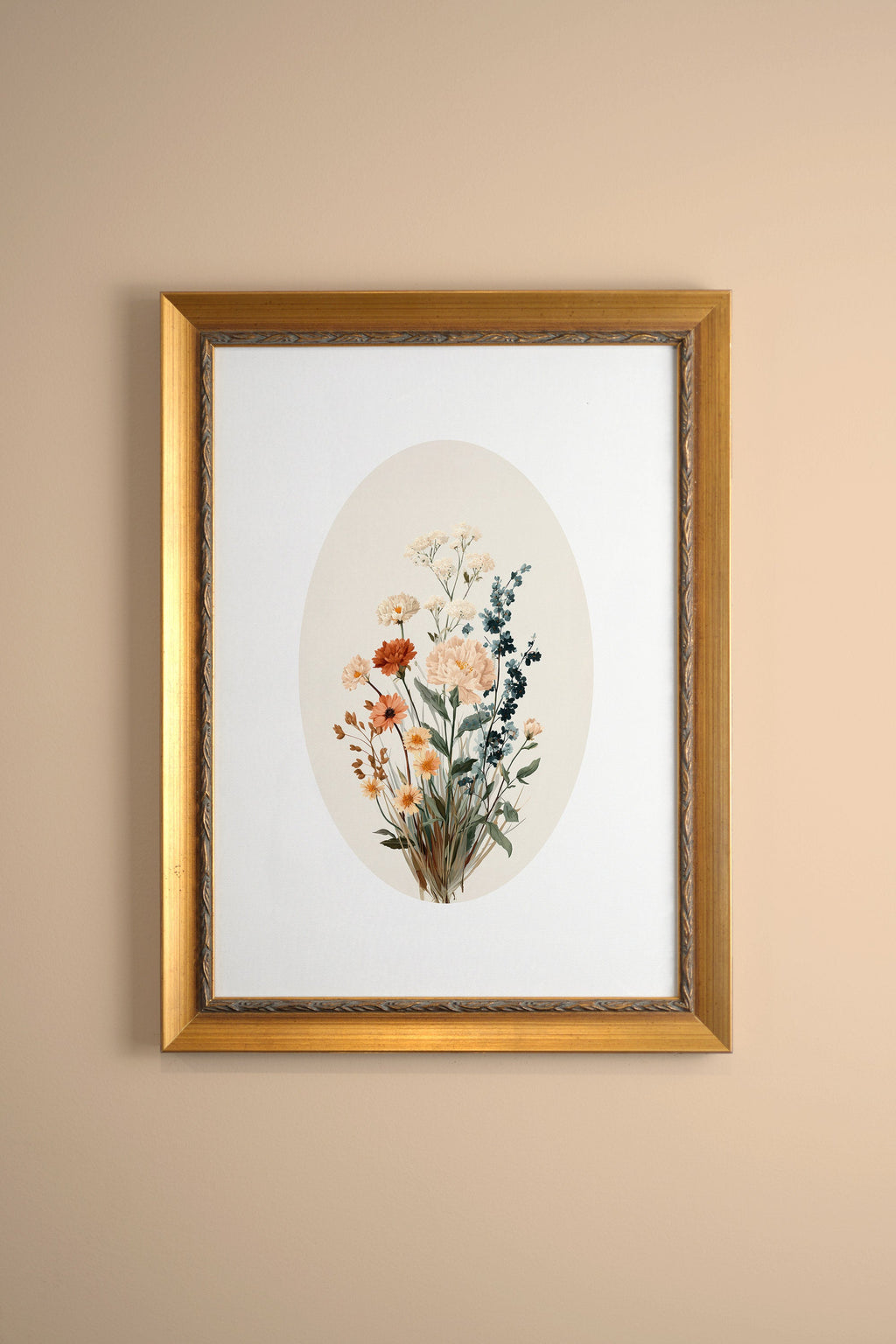 Soft Bloom, Vintage Gold Frame
