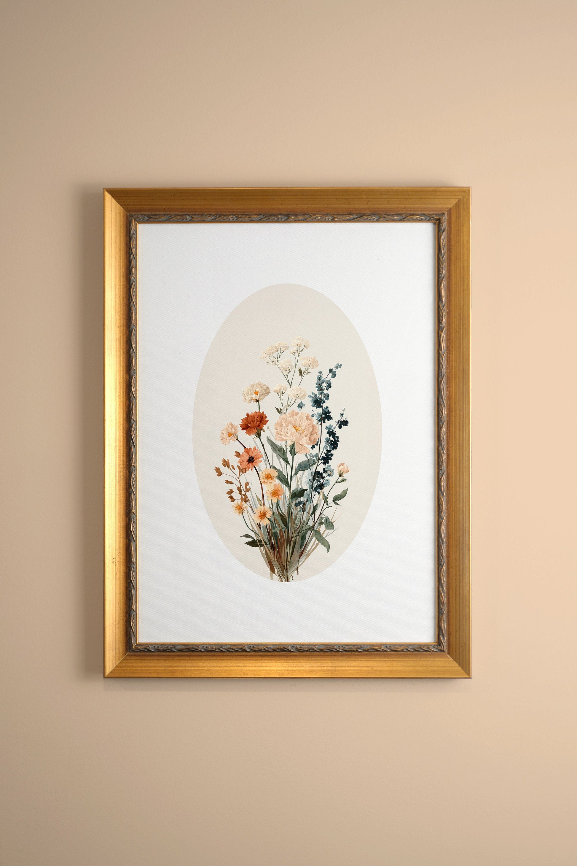 Soft Bloom, Vintage Gold Frame