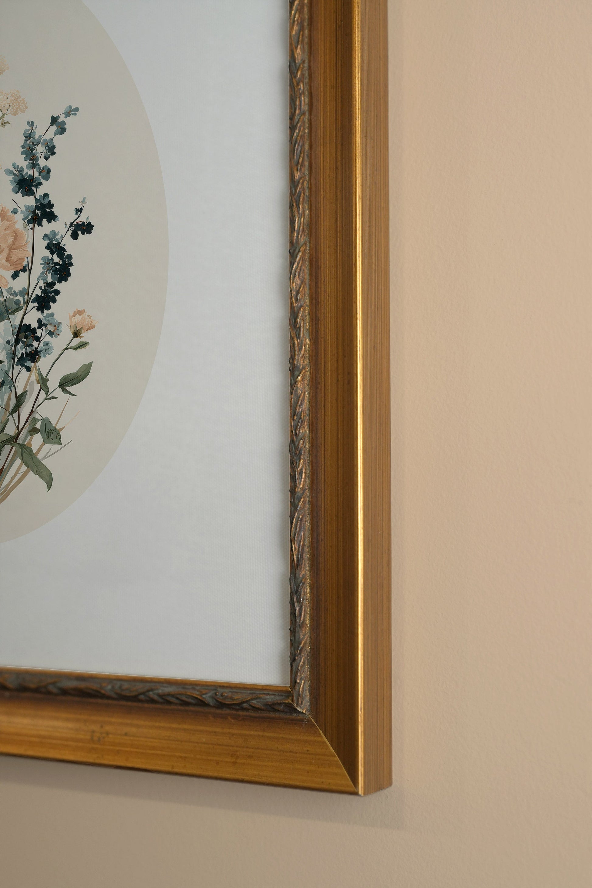 Soft Bloom, Vintage Gold Frame