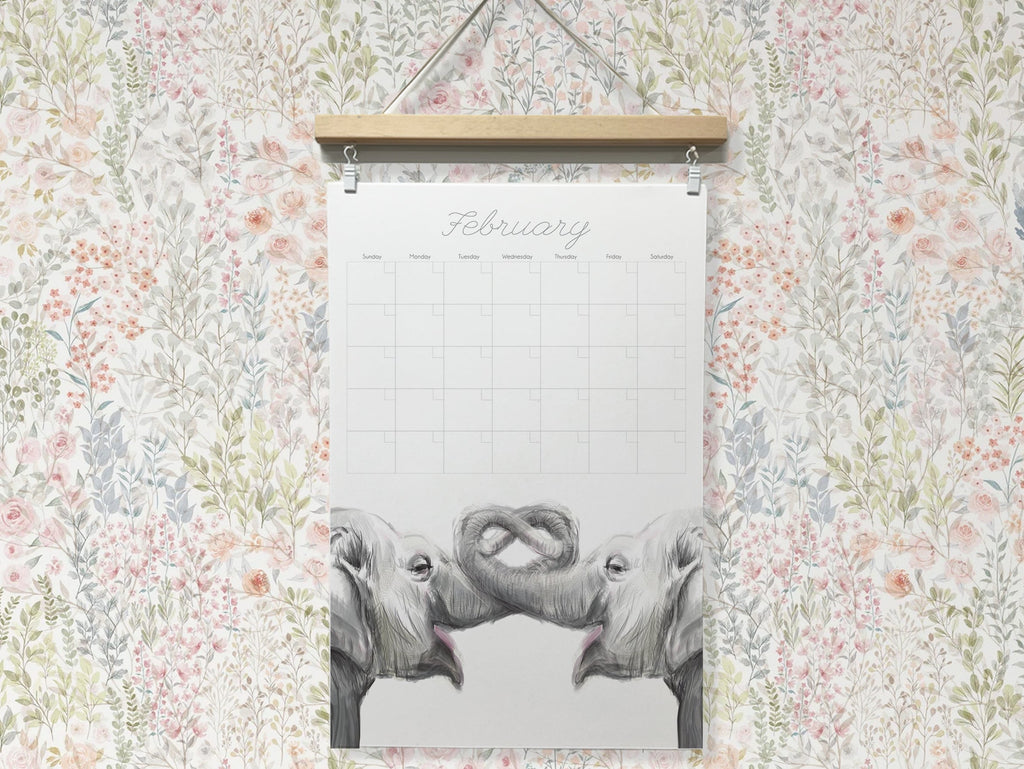 Calendrier mural extra large sans date avec support magnétique pour affiche - Cher amour