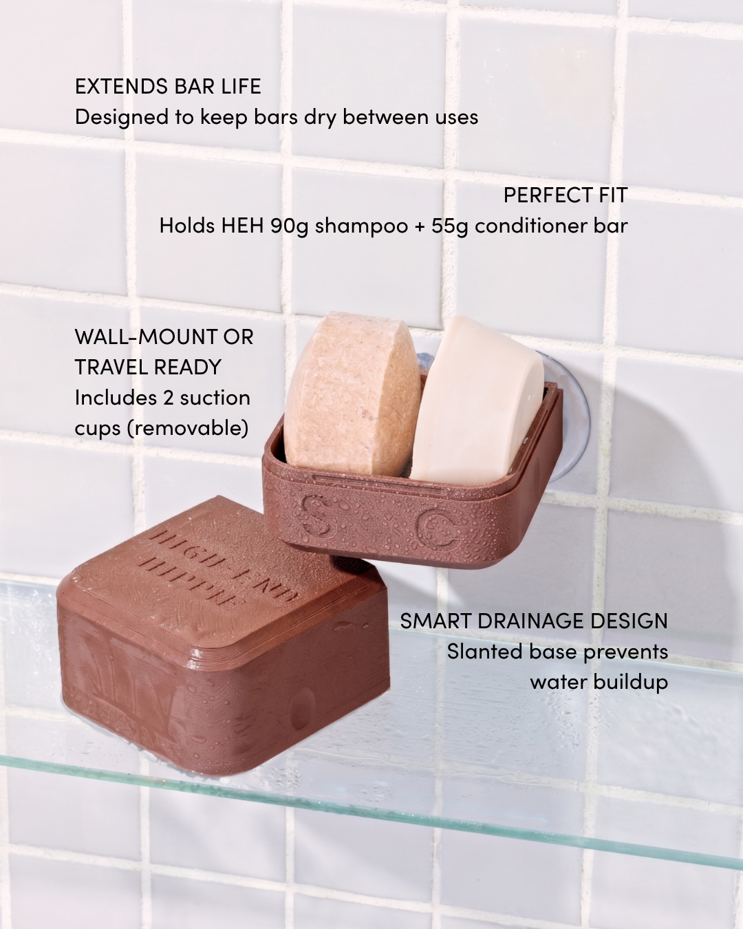 NEW: Shower & Travel Case - 2-in-1 Shampoo & Conditioner Bar Storage