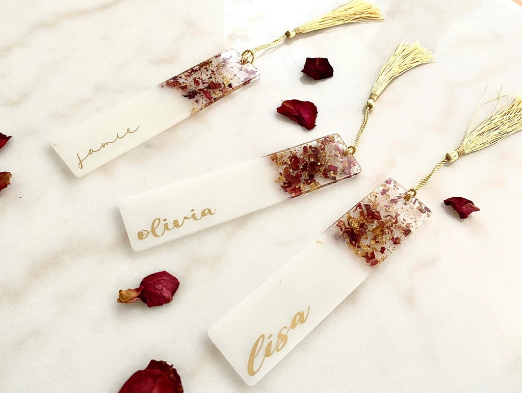 Rose Petal Resin Bookmark