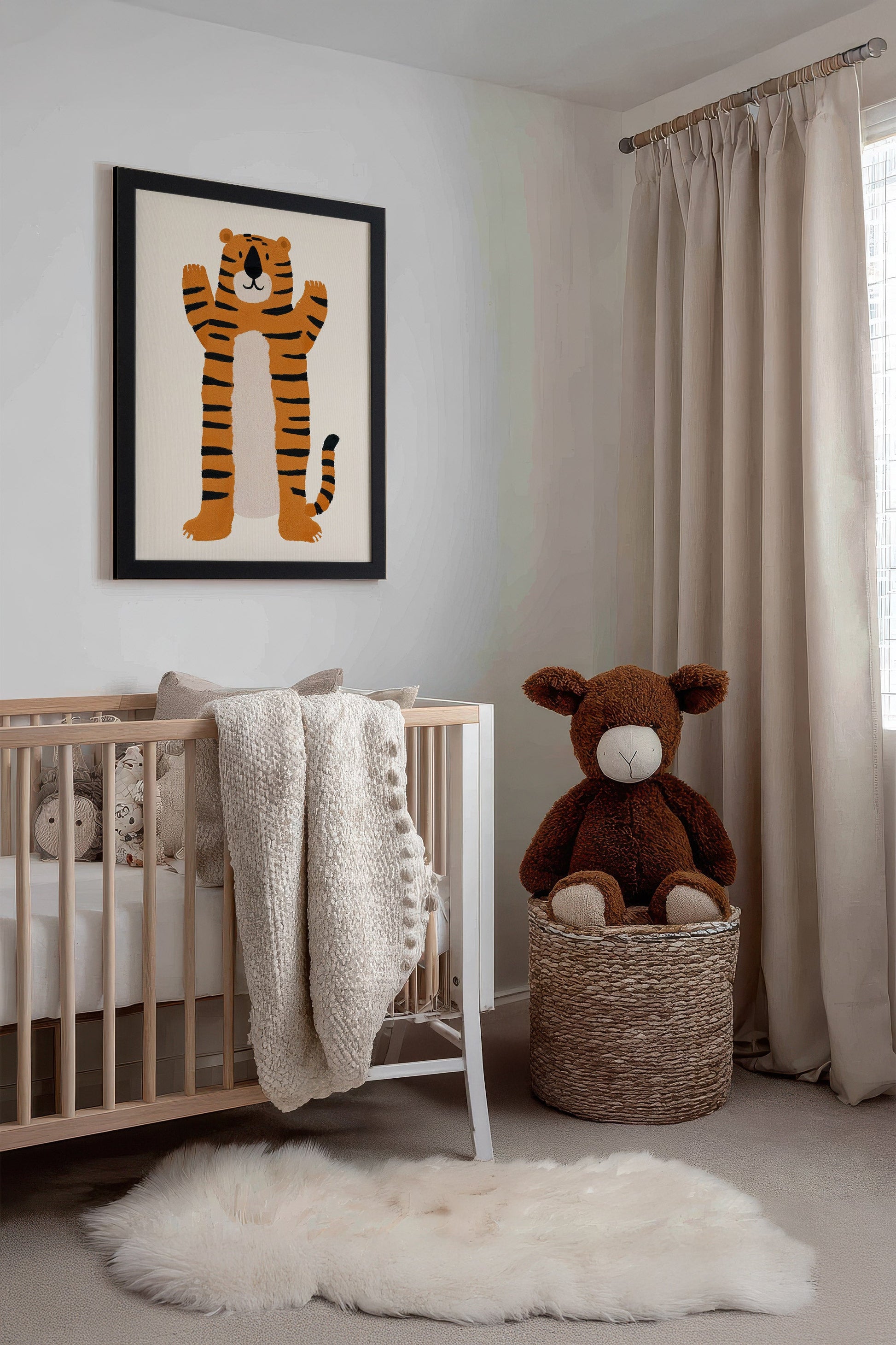 Cuddly Tiger, Framed Stretched Canvas