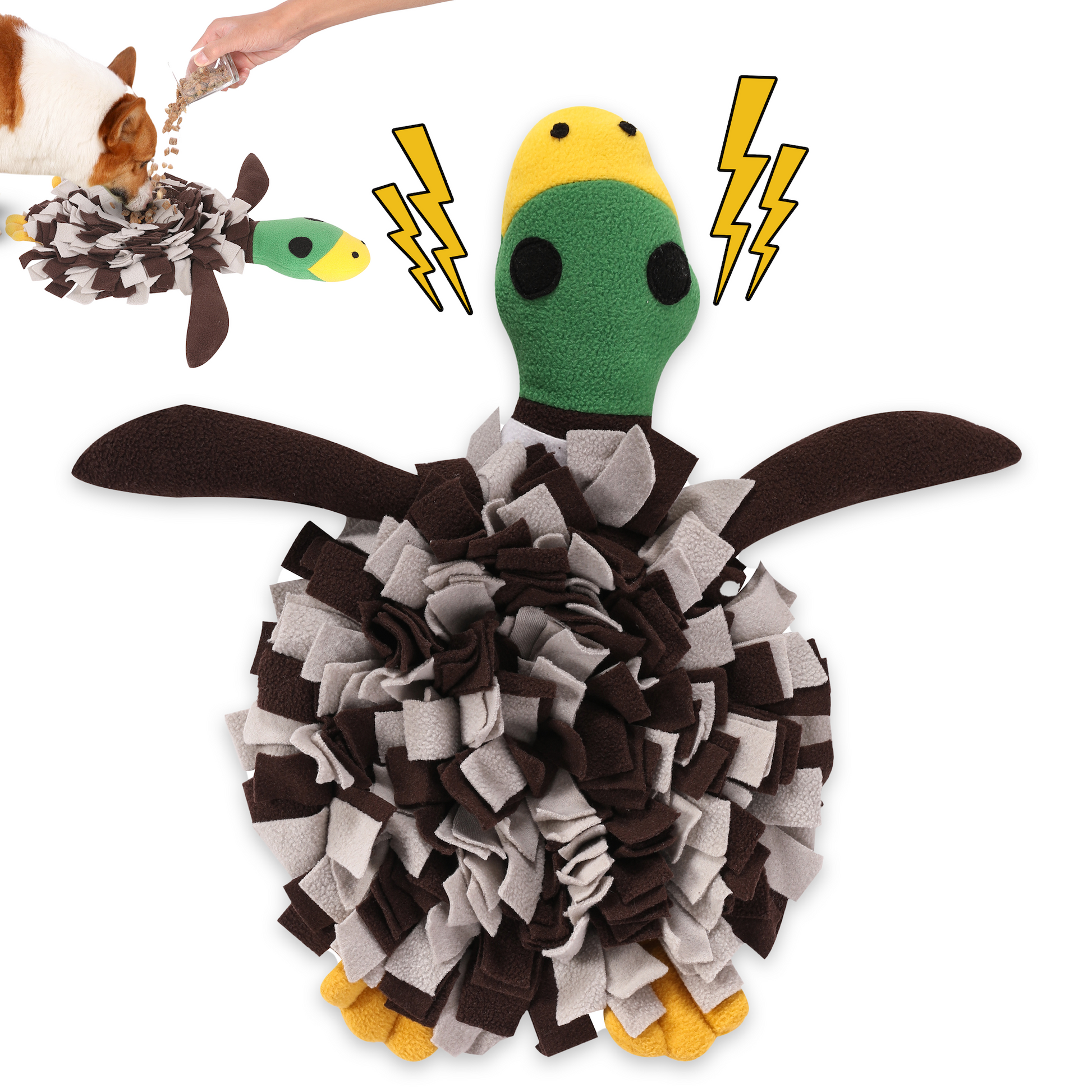 Tapis à renifler pour chiens Squeaky Duck – Jouet 2 en 1 et divertissement de recherche de nourriture