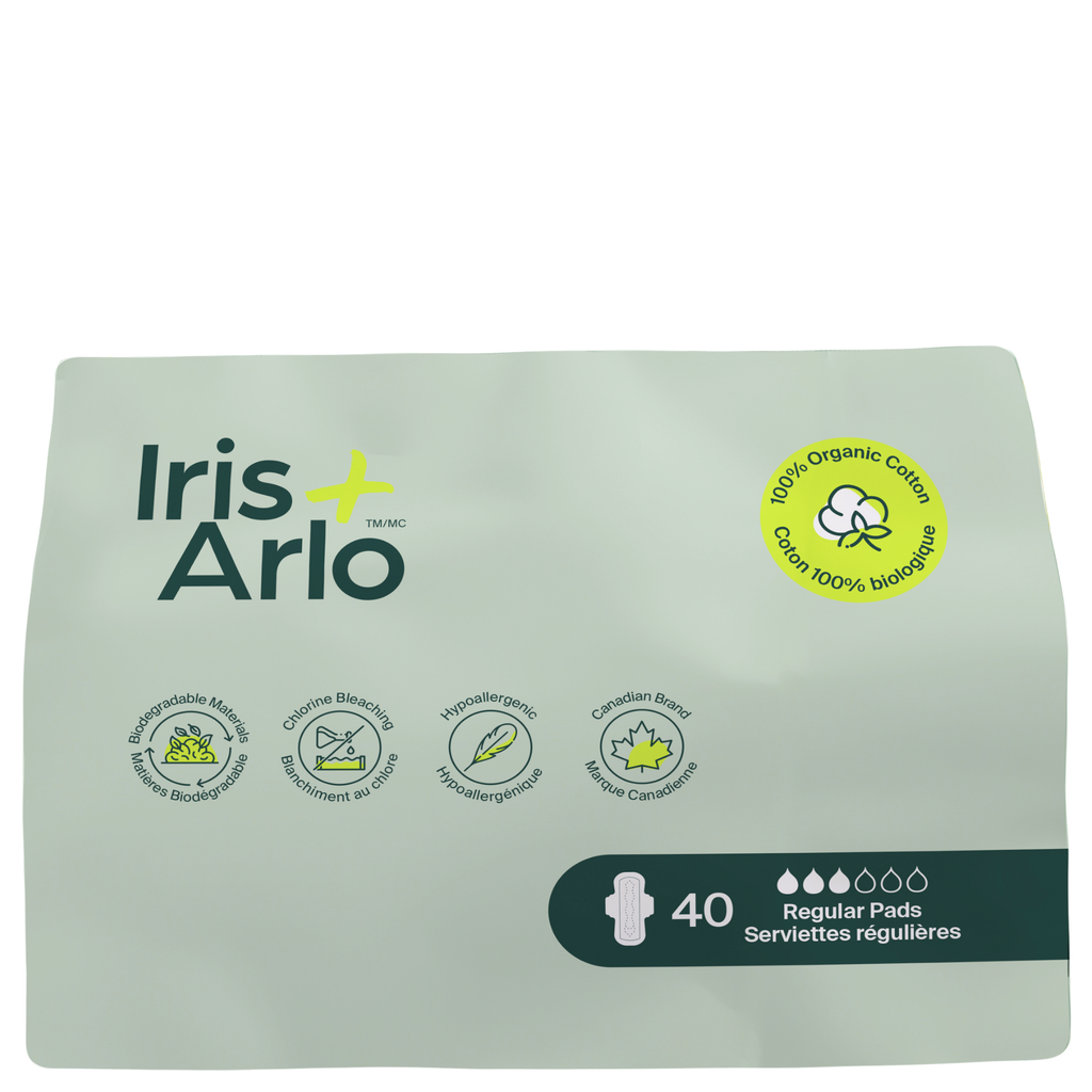 Serviettes hygiéniques régulières 100 % biologiques en vrac (40) - Sachet refermable