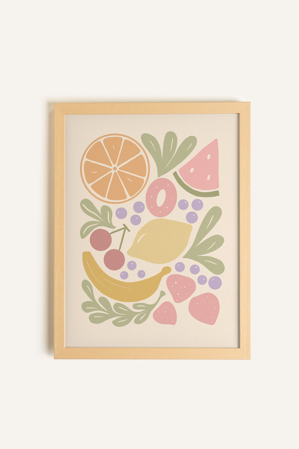 Pastel Fruits, Framed Stiff Canvas