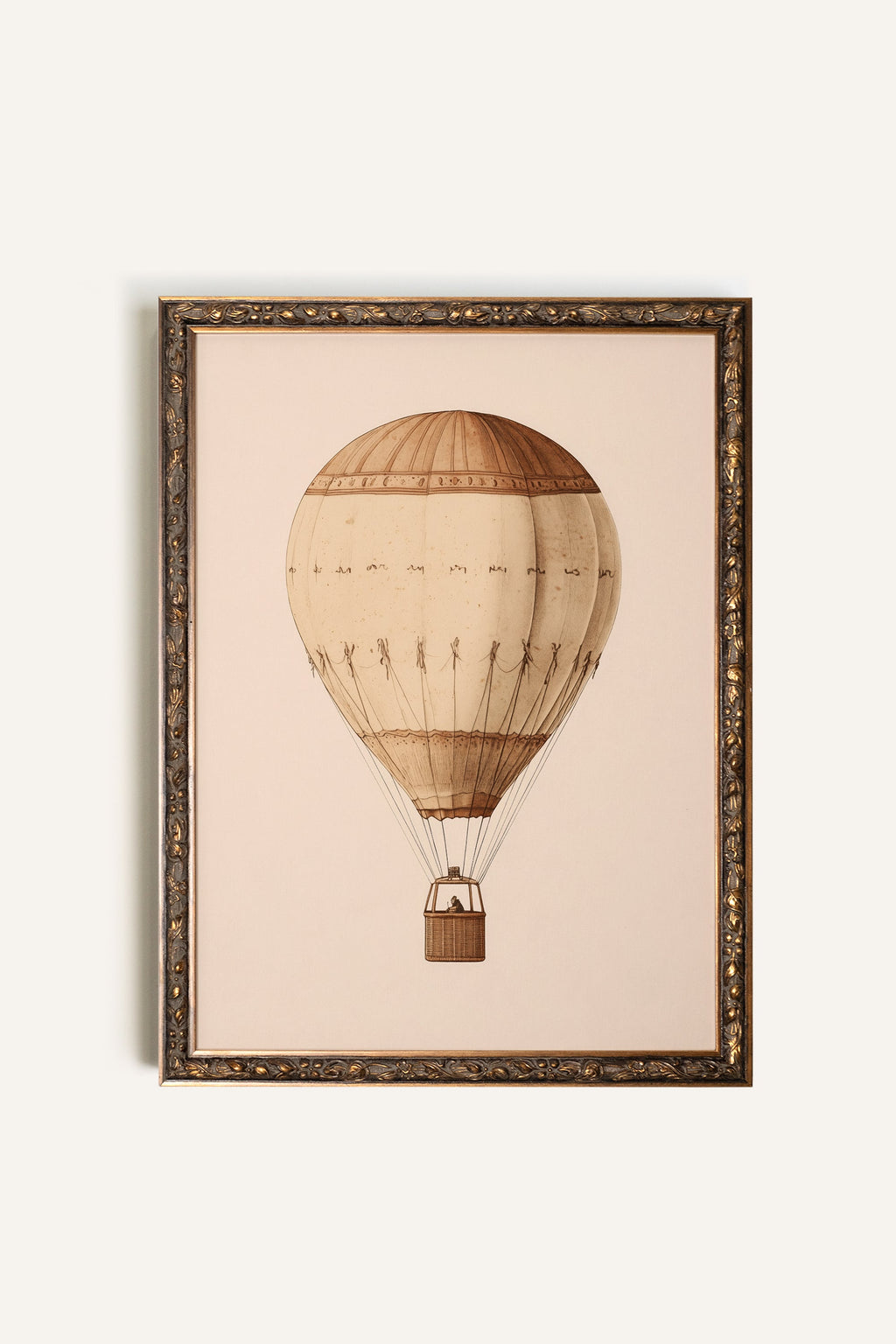 Vintage Hot Air Balloon, Vintage Bronze Frame
