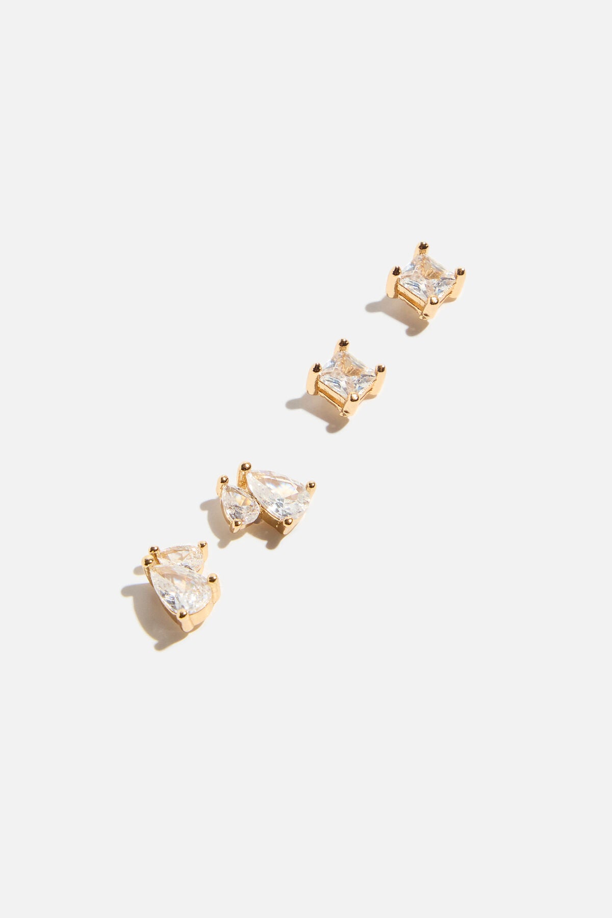 Lot de 2 boucles d'oreilles à tige en pierres précieuses