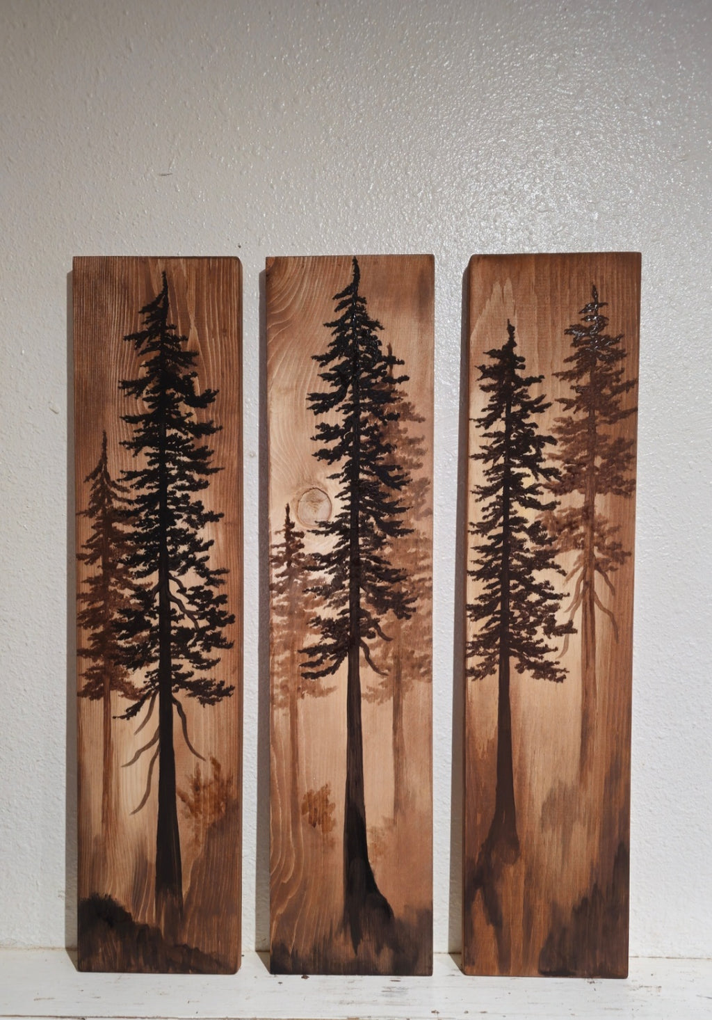 Wall art on wood wall decor(set of three) 24" by 5.5"