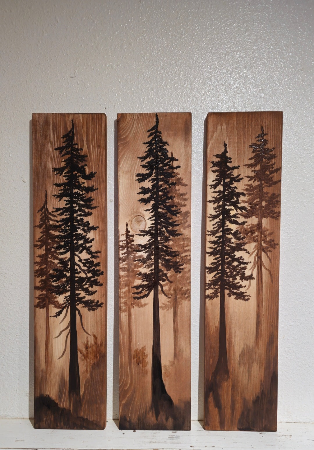 Wall art on wood wall decor(set of three) 24" by 5.5"
