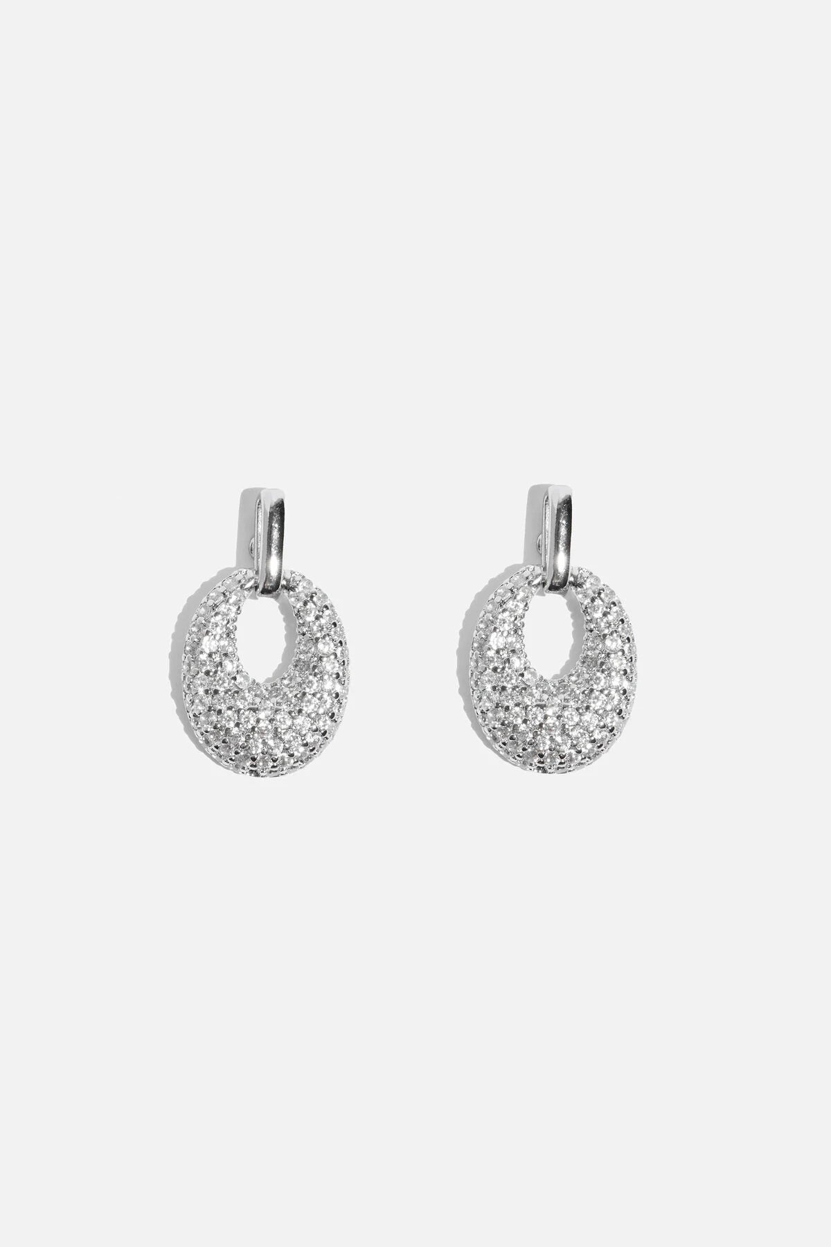 Boucles d'oreilles mini heurtoirs de porte serties de pierres précieuses