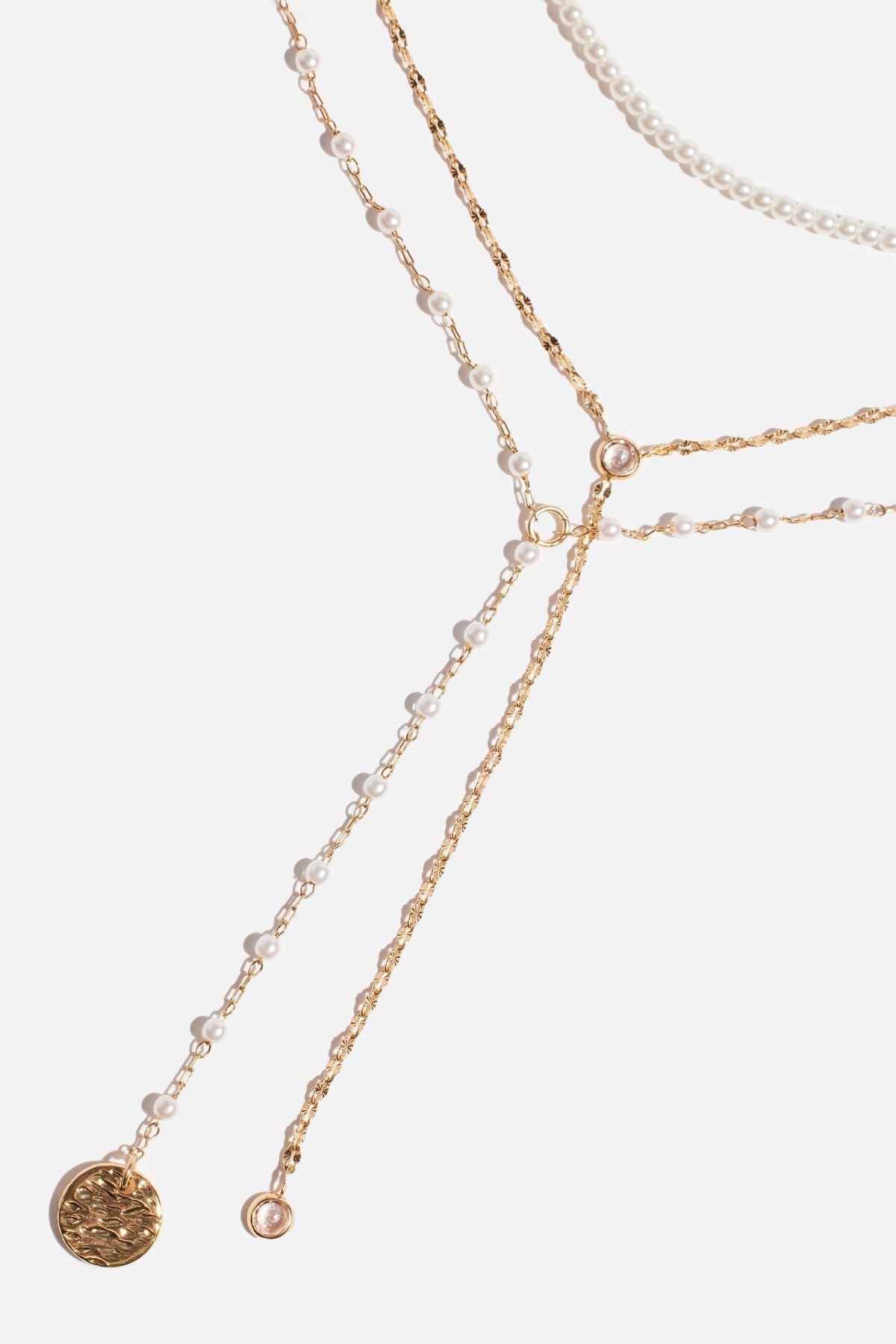 Collier en Y à mini perles superposées