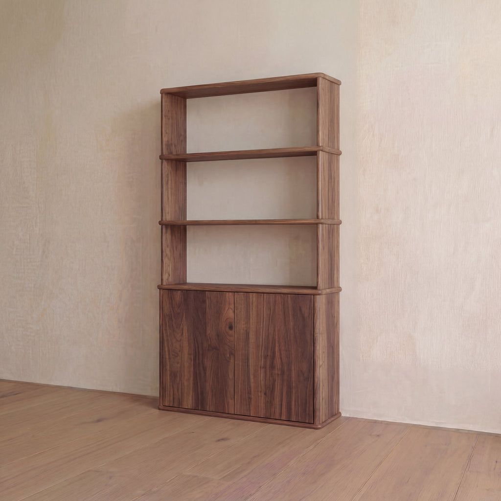 Cabinet bookshelf in walnut