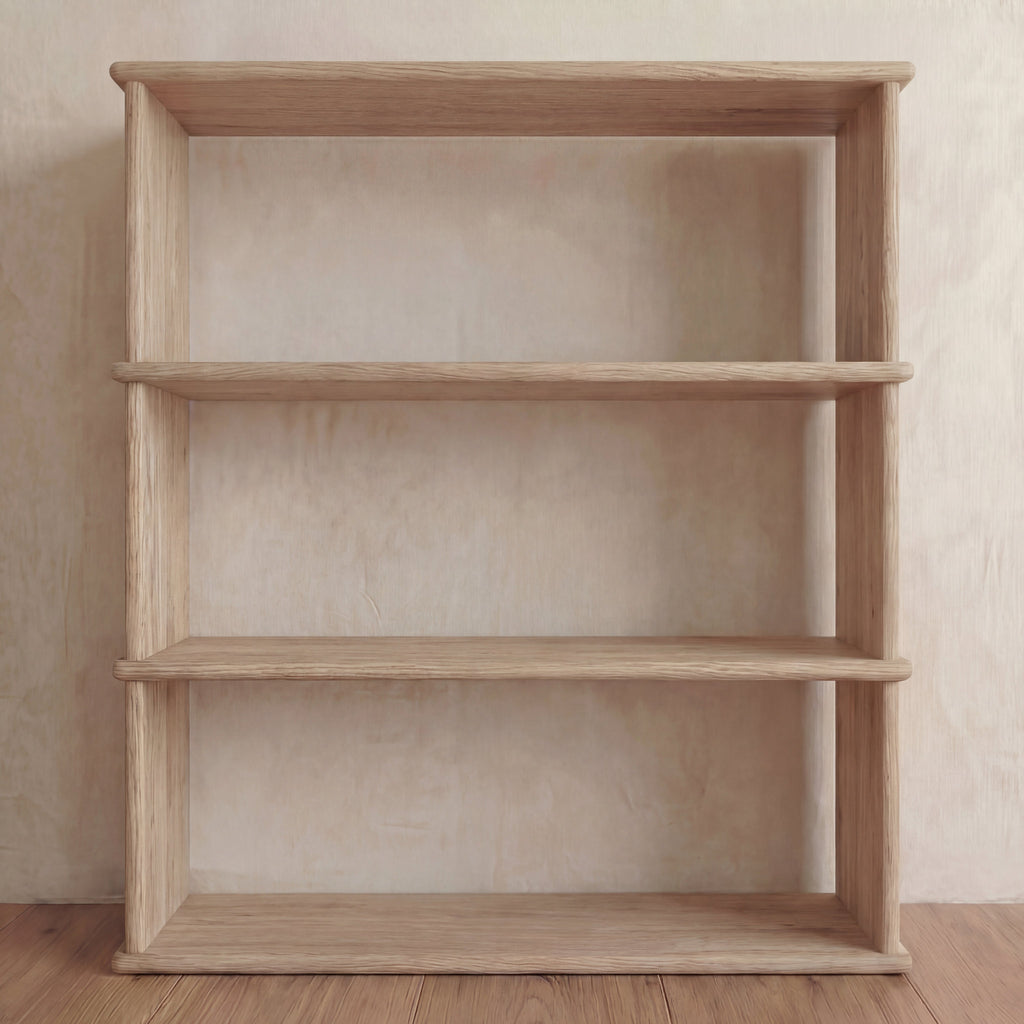 3 shelf bookcase in white oak
