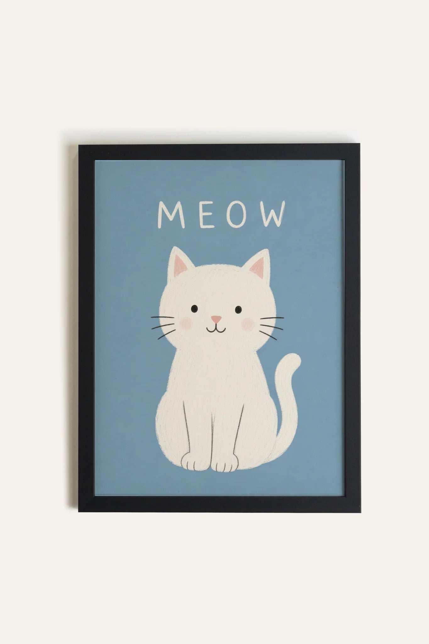 MEOW, Framed Canvas Artwork in Black (Collective)