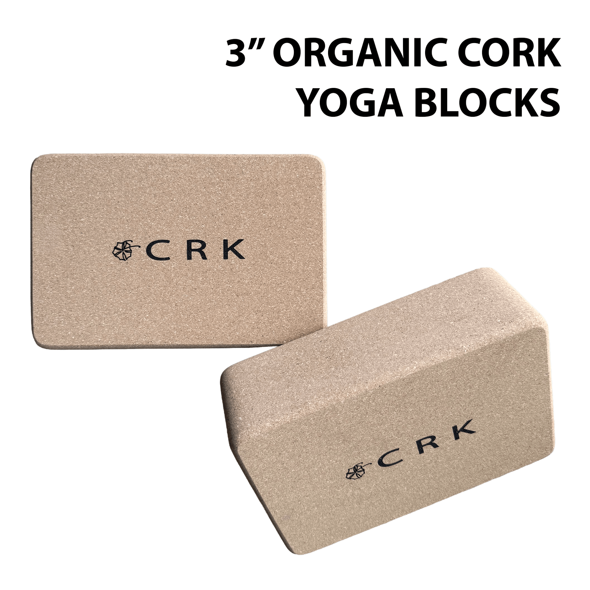 3" Organic Cork Yoga Blocks • The Crk Block