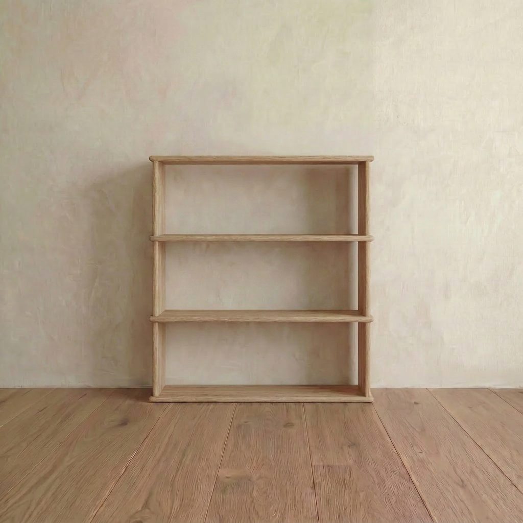 3 shelf bookcase in white oak