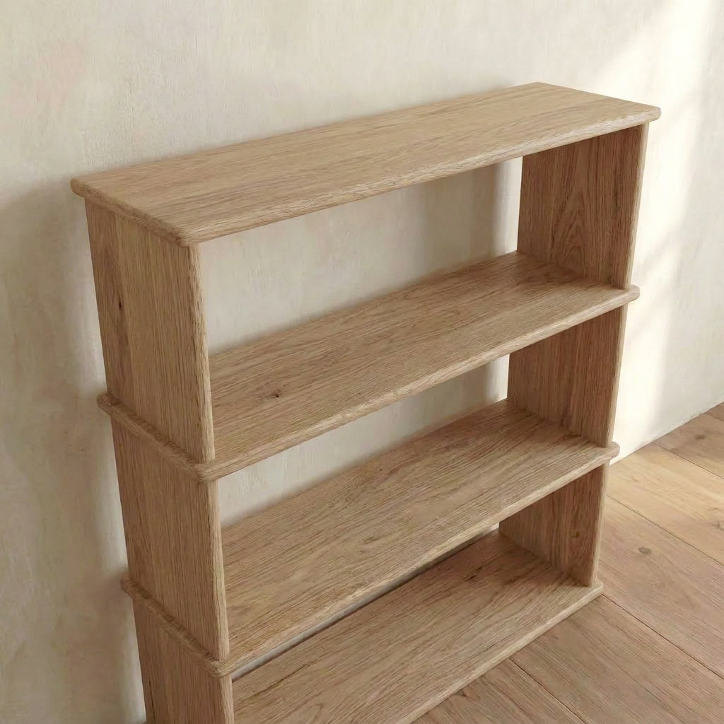 3 shelf bookcase in white oak