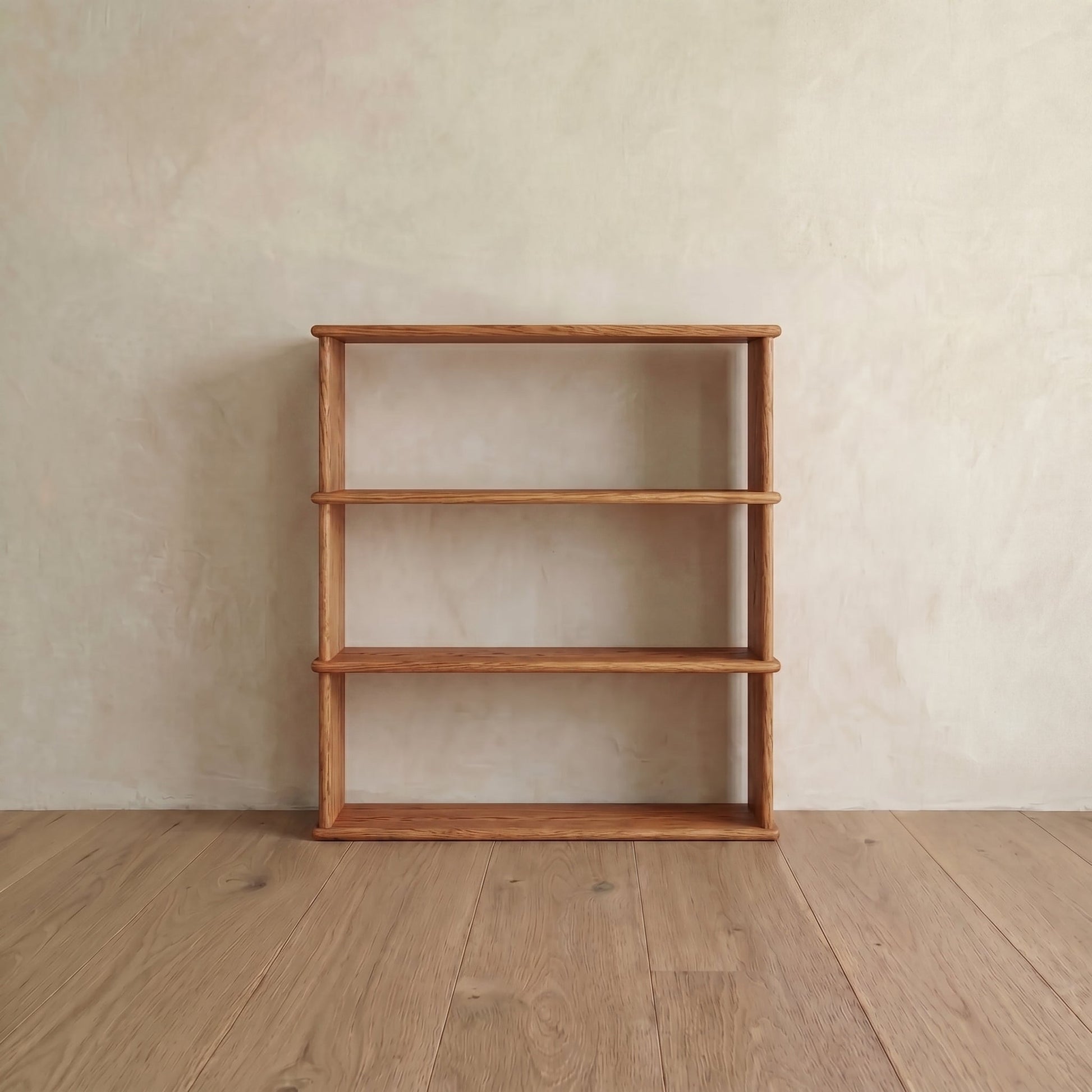 3 shelf bookcase in red oak