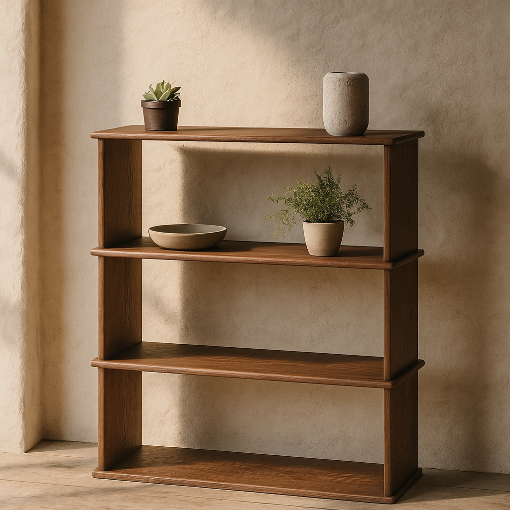 3 shelf bookcase in walnut
