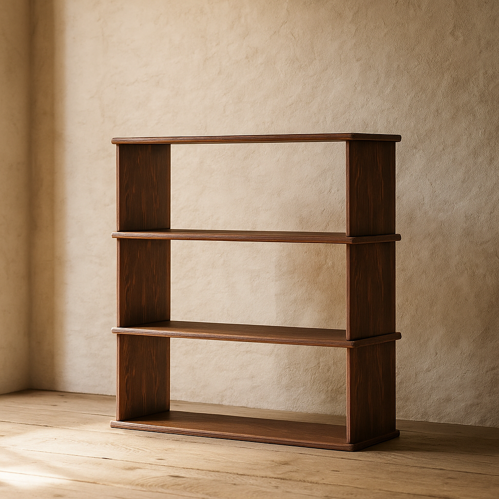3 shelf bookcase in walnut