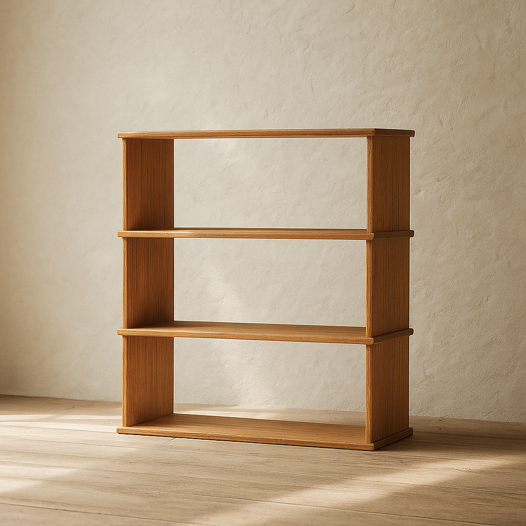 3 shelf bookcase in red oak