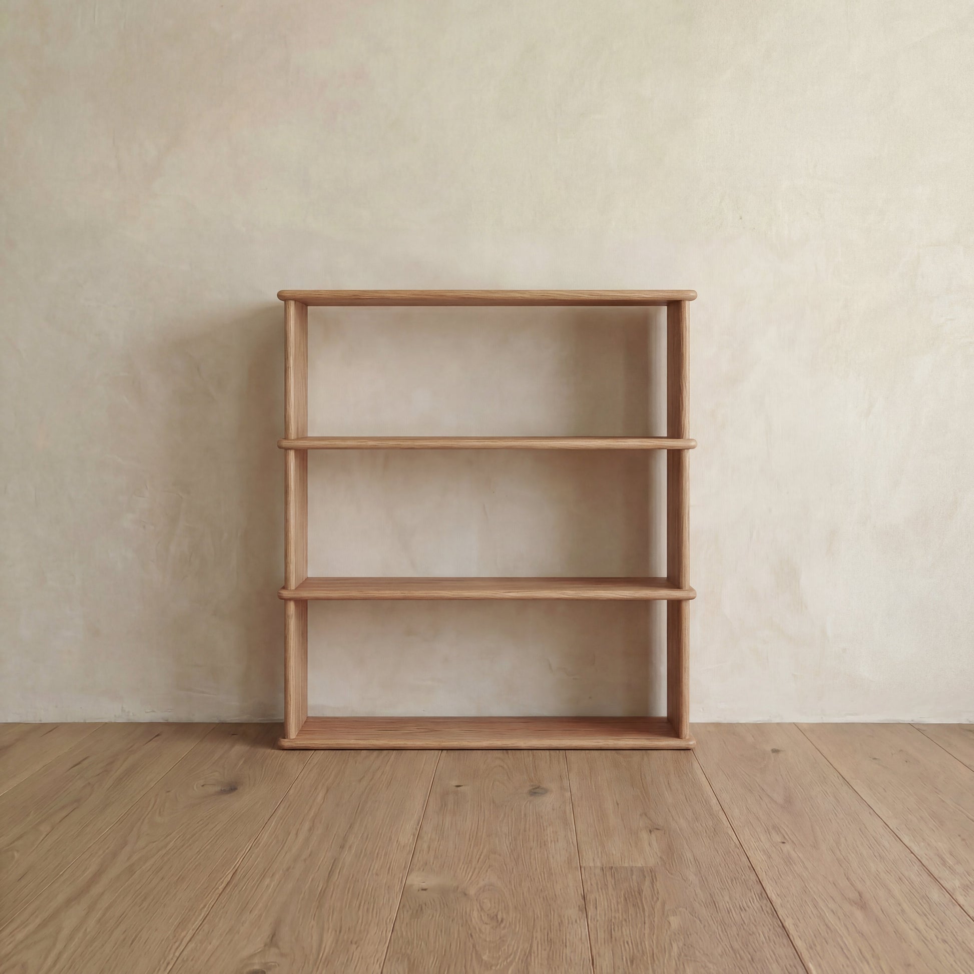 Bibliothèque à 3 étagères en chêne rouge