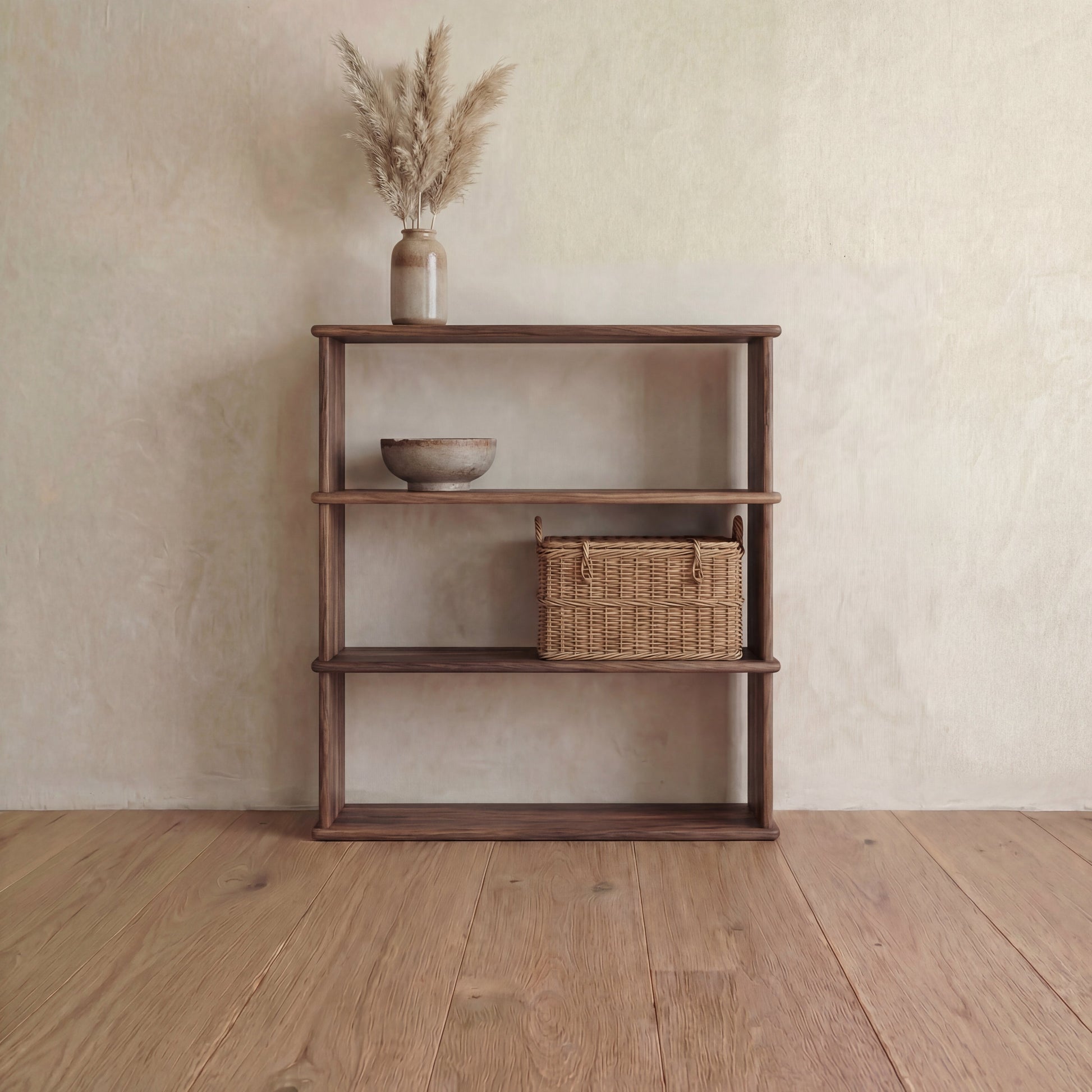 Bibliothèque à 3 étagères en noyer