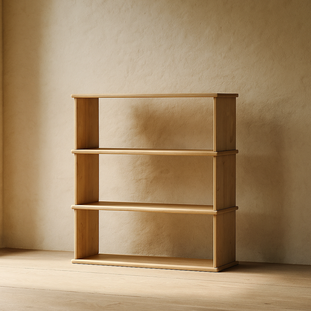3 shelf bookcase in white oak