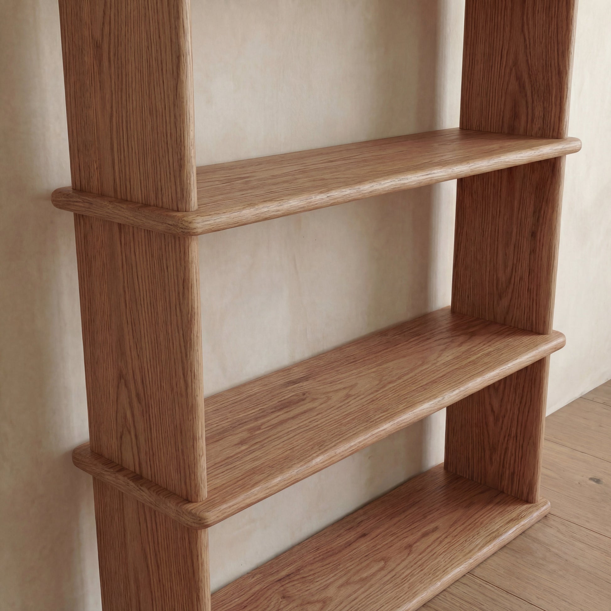 Bibliothèque à 3 étagères en chêne rouge