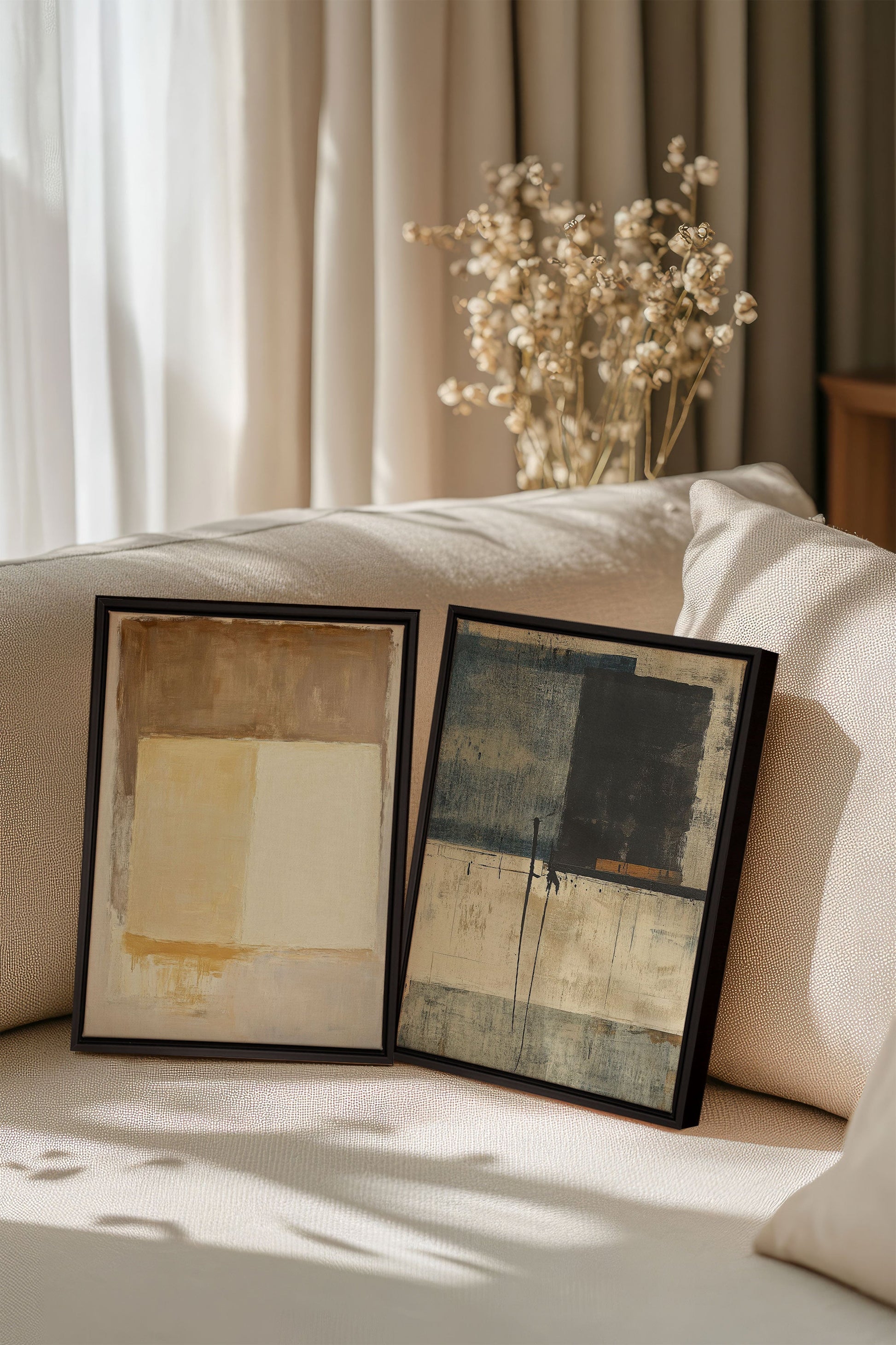 DUO HARMONY ANCIENT (2 Works on Stretched Canvas)