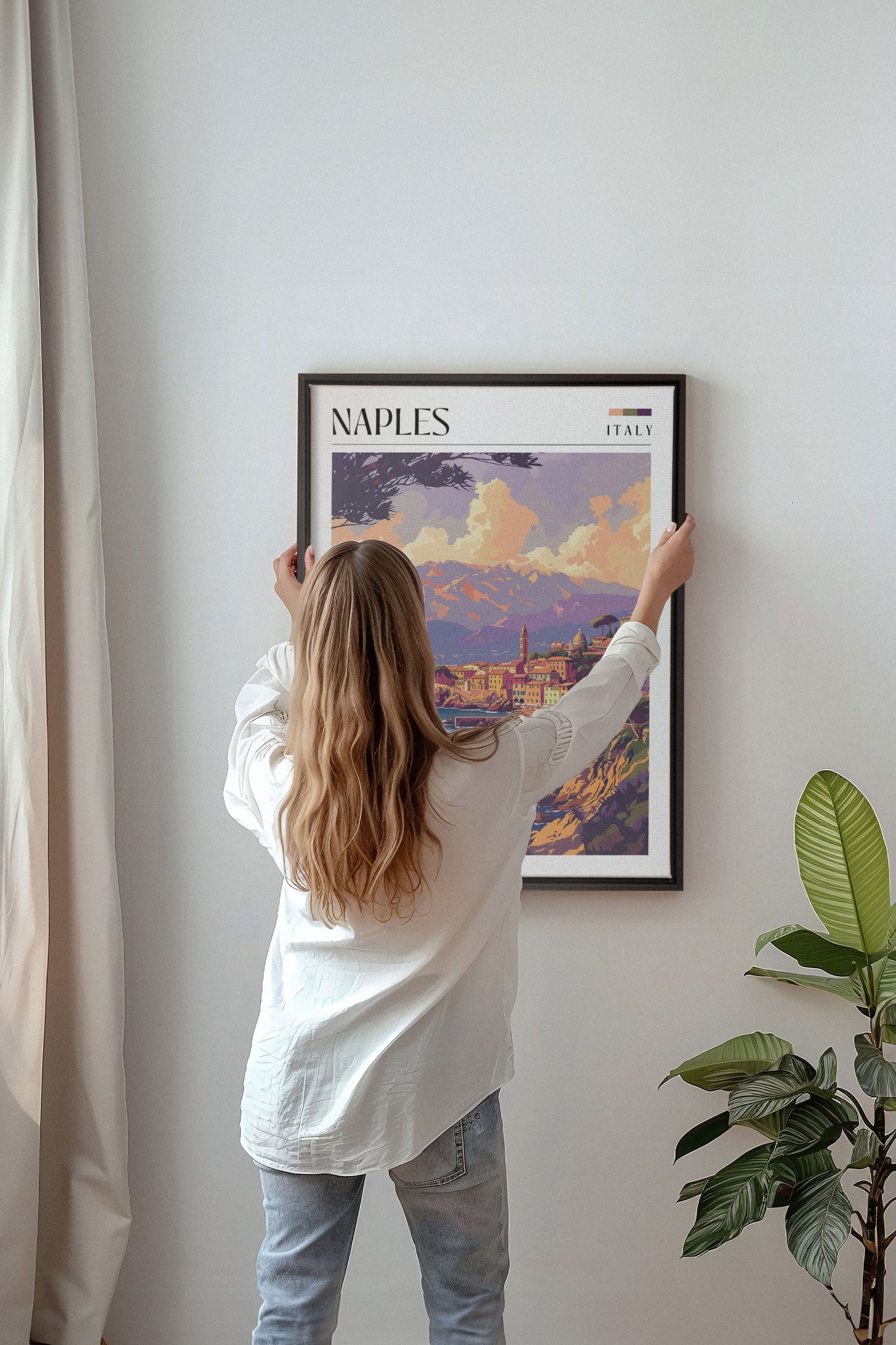 Naples, Stretched Canvas Artwork