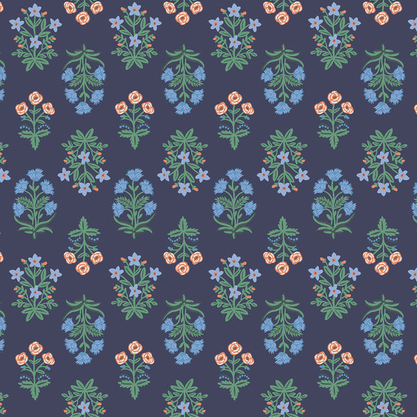 Rifle Paper Co. Camont; Mughal Rose - Navy, 1/4 yard