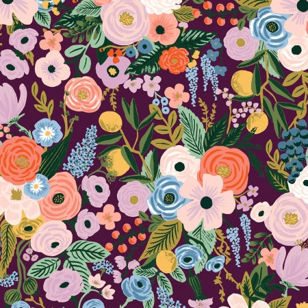 Rifle Paper Co. Orchard; Garden Party - Burgundy, 1/4 yard