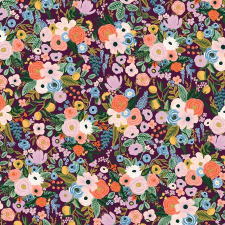 Rifle Paper Co. Orchard; Petite Garden Party - Burgundy, 1/4 yard