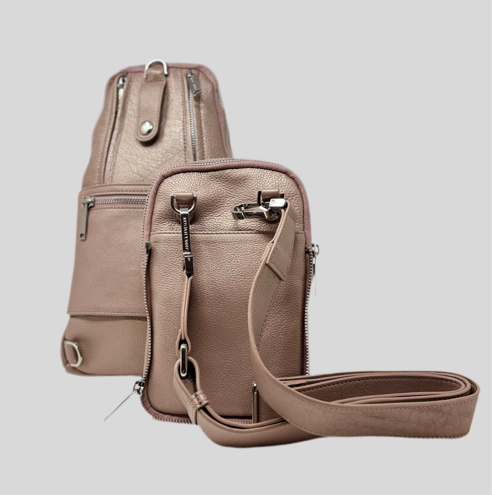 Sac bandoulière 3 en 1 Unisexe avec section pour carte RFID, Platine Gabriel