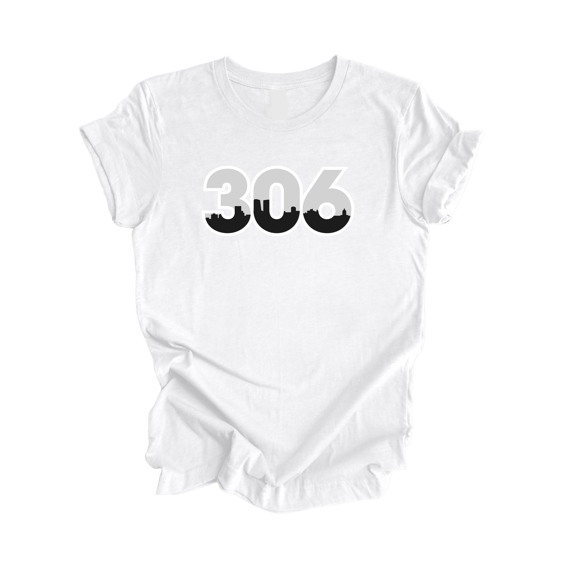 306 Regina Saskatchewan Canada Area Code City Skyline Gift - Unisex T-Shirt - Inspired X