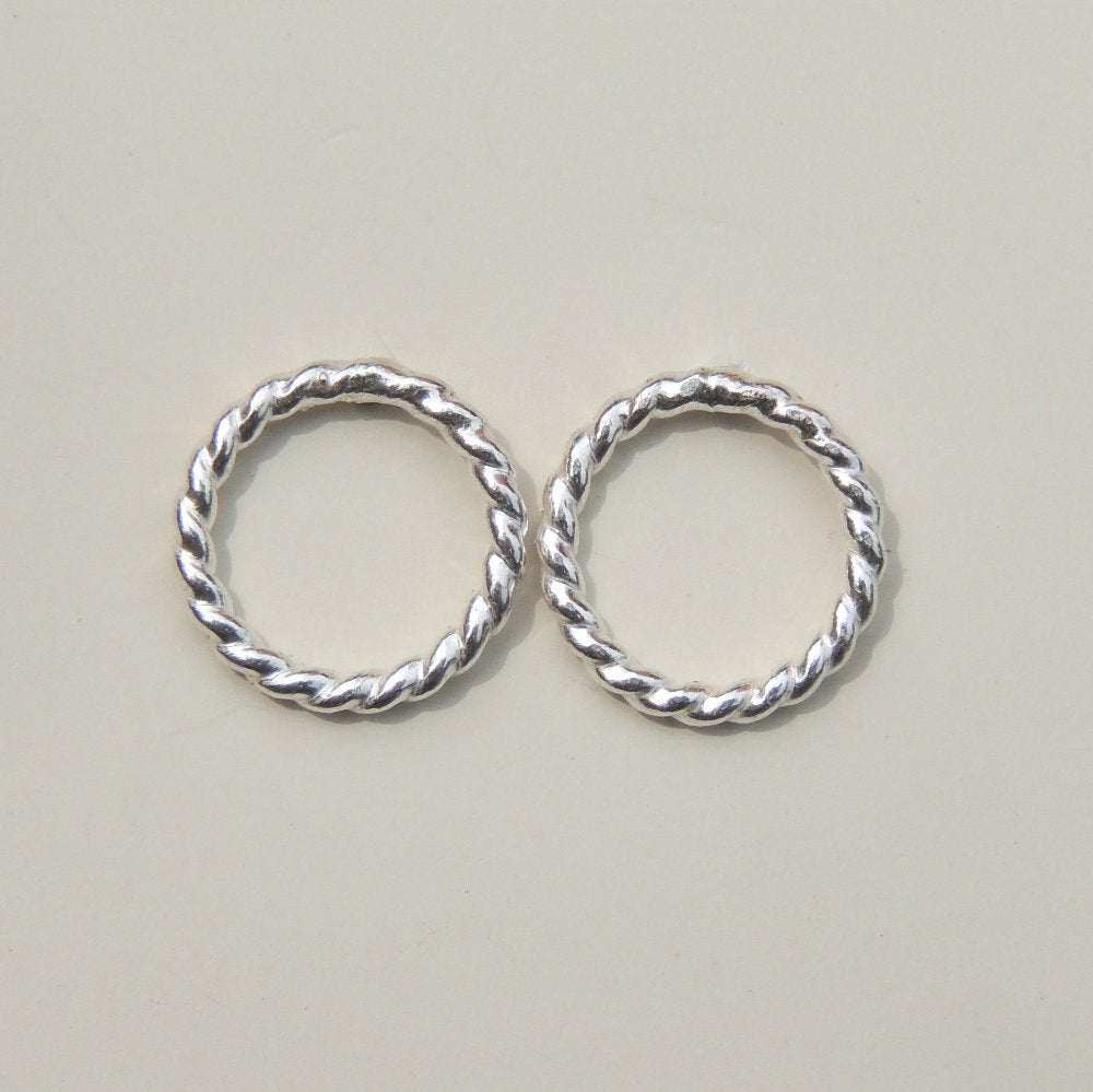 Open Circle Stud Earrings Twisted Sterling Silver Small Post Earrings