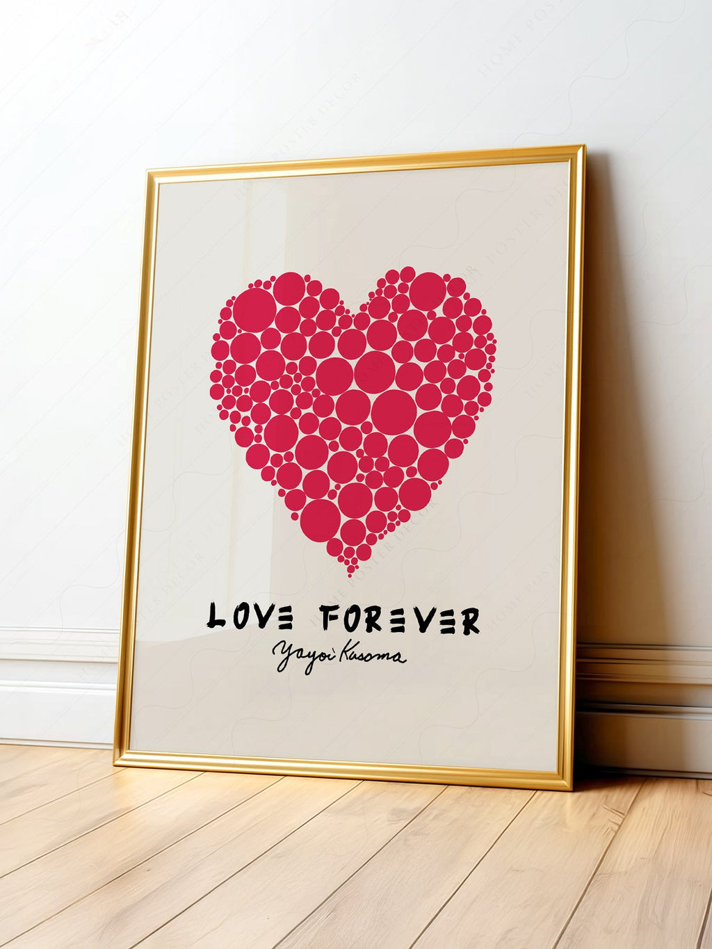 Yayoi Kusama Love Forever Art Print – Red Heart Polka Dot Poster