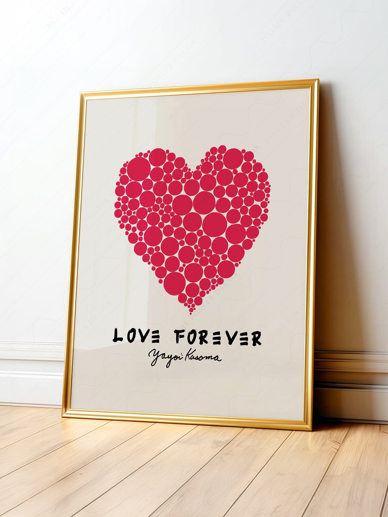 Yayoi Kusama Love Forever Art Print – Red Heart Polka Dot Poster