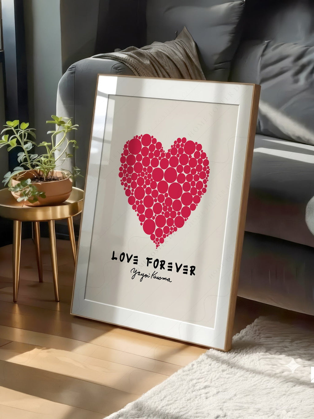 Yayoi Kusama Love Forever Art Print – Red Heart Polka Dot Poster