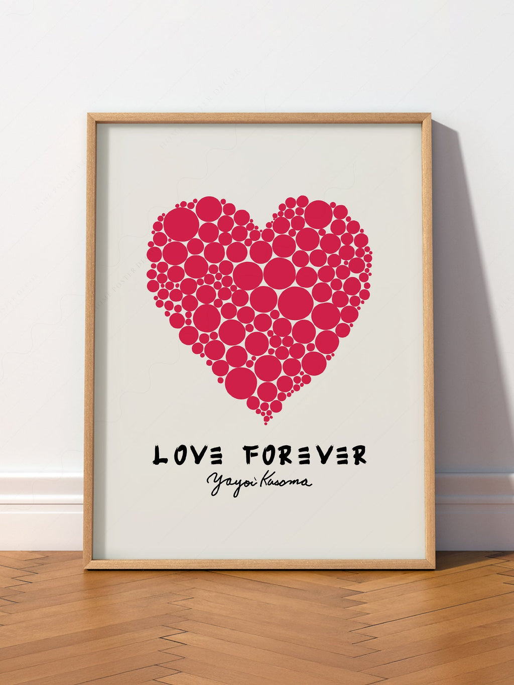 Yayoi Kusama Love Forever Art Print – Red Heart Polka Dot Poster
