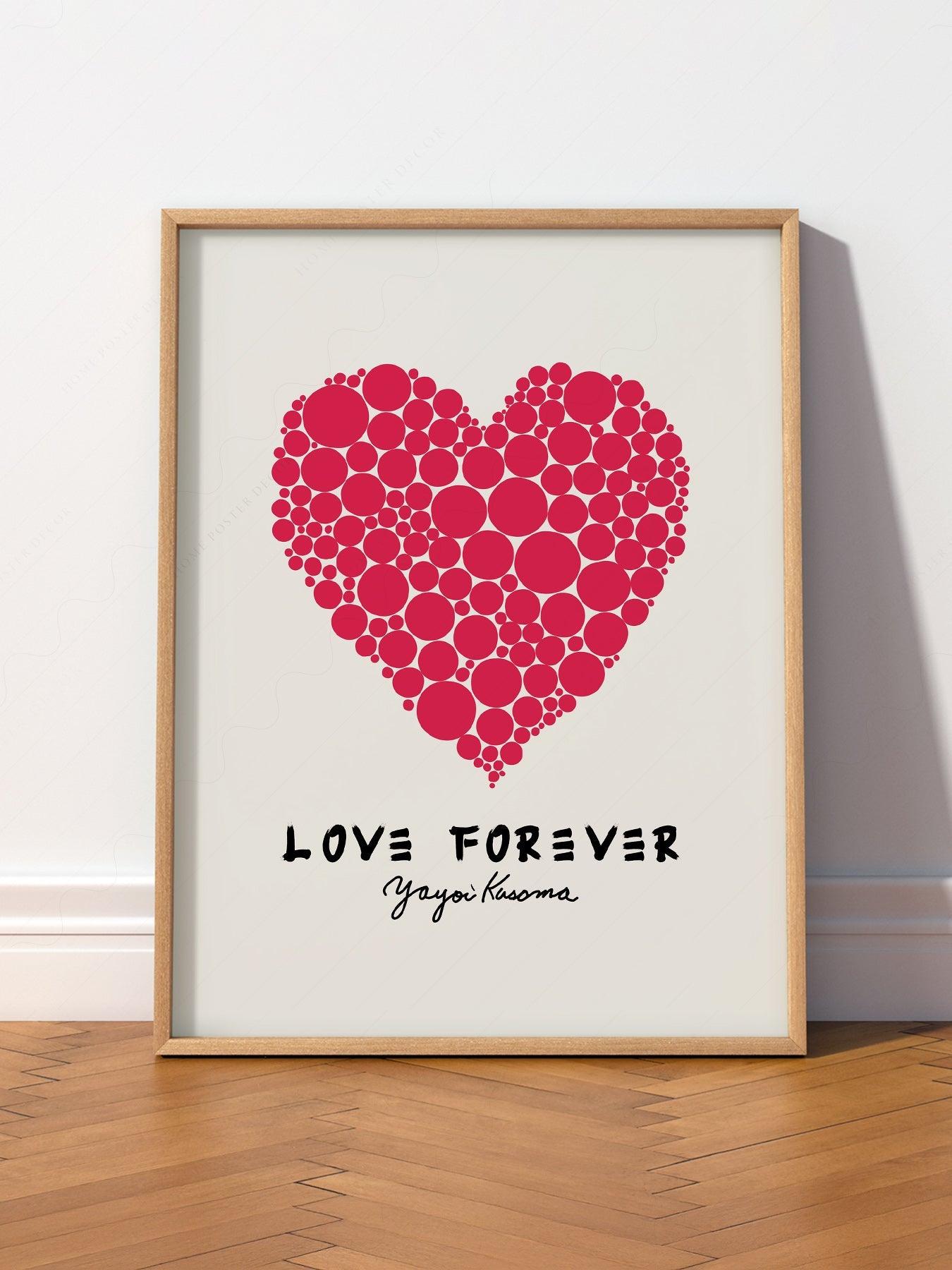 Yayoi Kusama Love Forever Art Print – Red Heart Polka Dot Poster