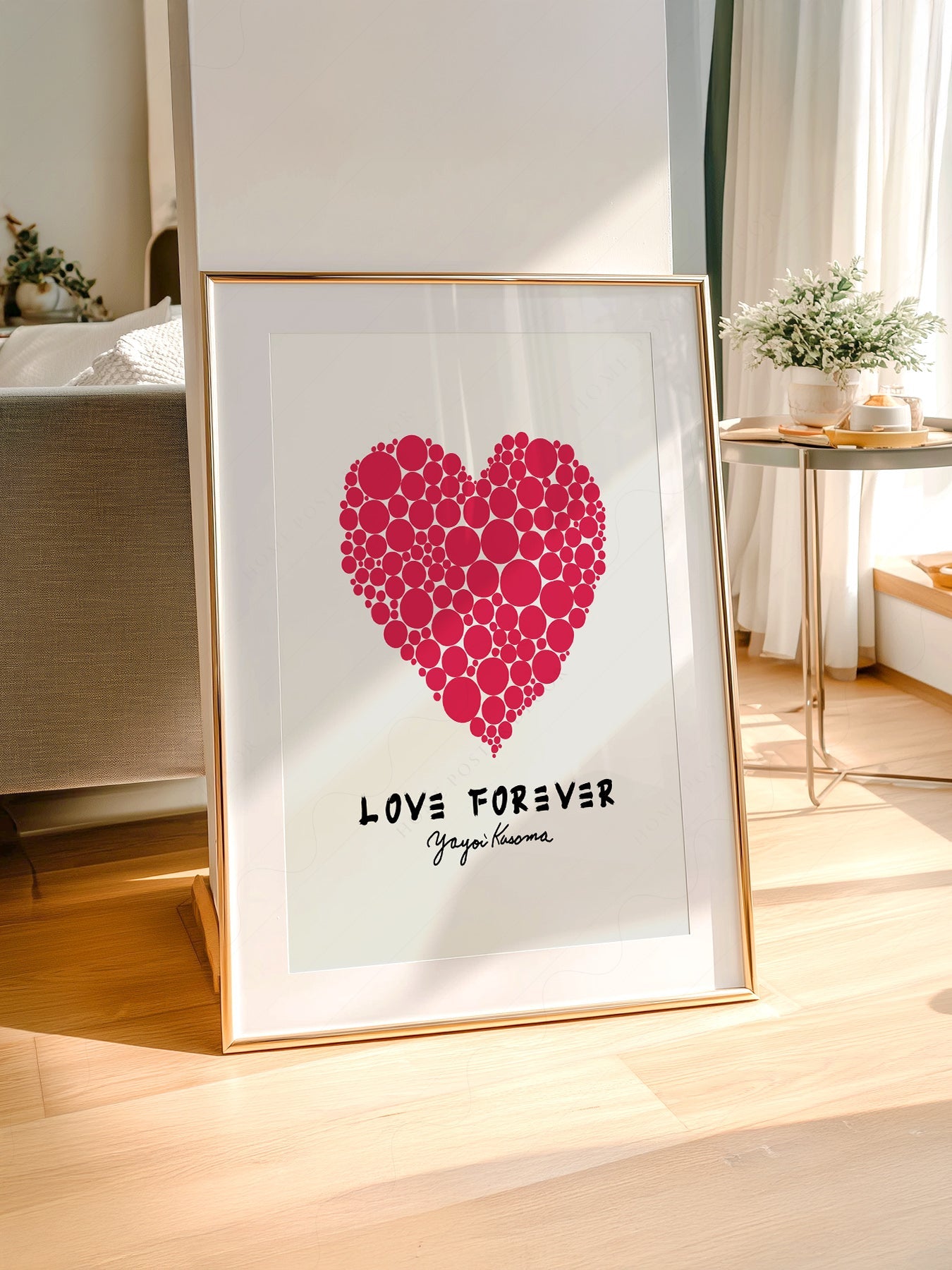 Yayoi Kusama Love Forever Art Print – Red Heart Polka Dot Poster