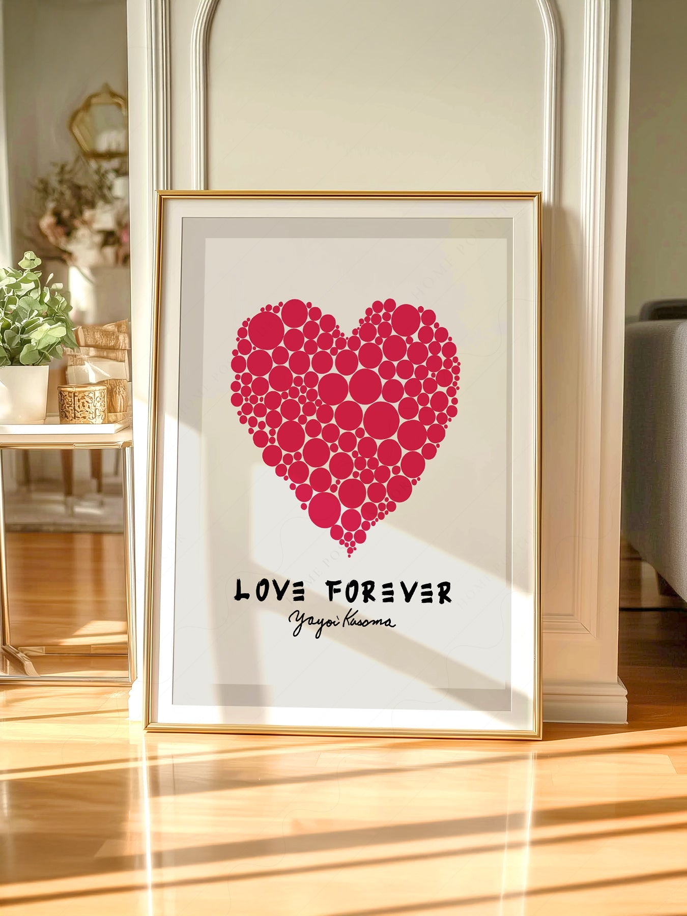 Yayoi Kusama Love Forever Art Print – Red Heart Polka Dot Poster