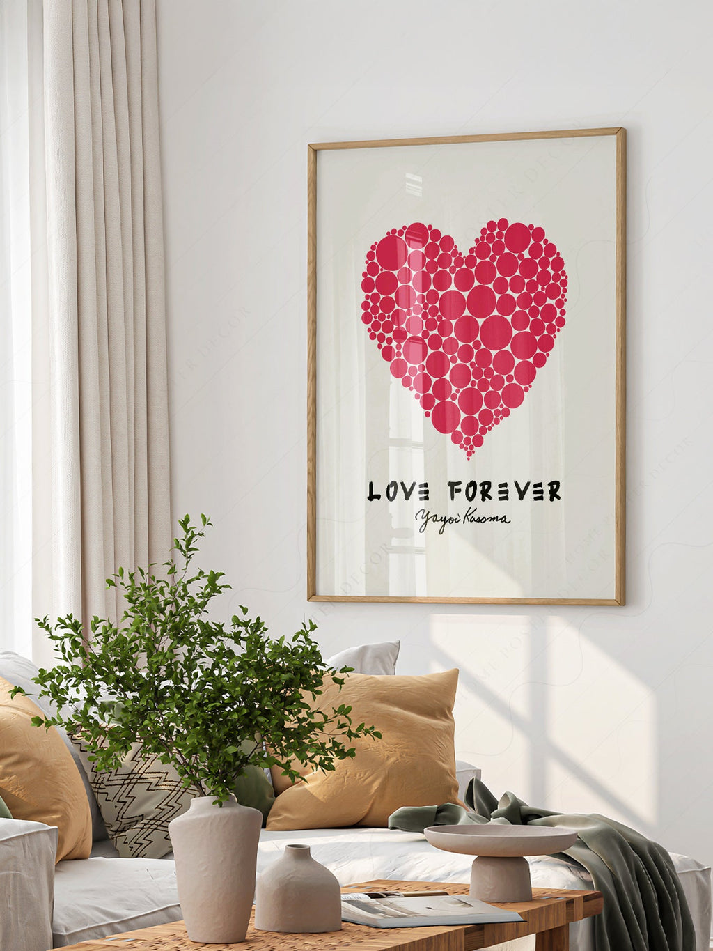 Yayoi Kusama Love Forever Art Print – Red Heart Polka Dot Poster